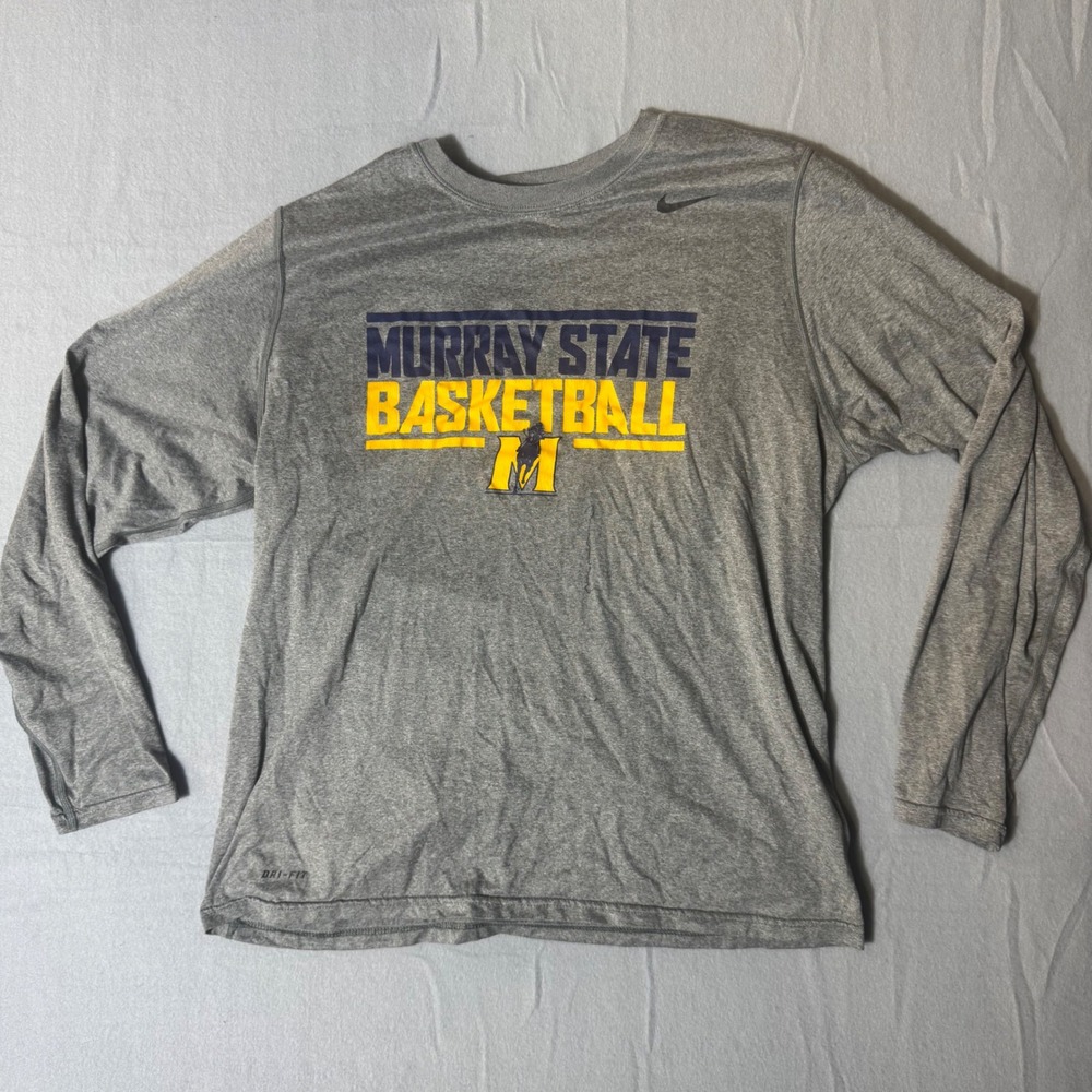 Nike Murray State Basketball Dri-FIT Long Sleeve Shirt Gray Mens Small